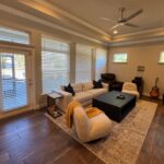 Bright living room with comfy seating.