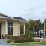 Community clubhouse with pool access.